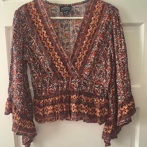 Boho Abstract Floral Top